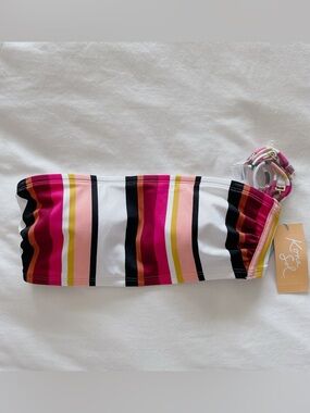 Kona Sol NWT Striped bikini top small bandeau swimsuit women's bathing suit
